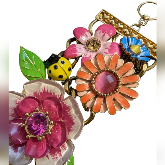 Betsey Johnson Bracelet Garden Flower Enamel rare - Picture 3 of 5